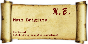 Matz Brigitta névjegykártya